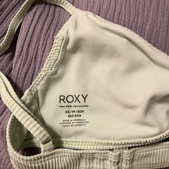 Roxy Mint Ribbed Bikini Top - Picture 3 of 3